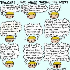 MBTI thoughts, image via @introvertdoodles